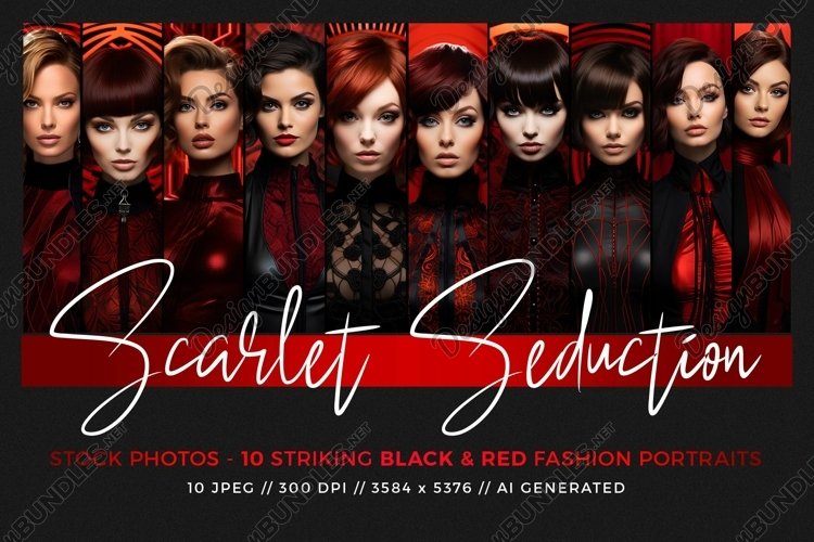 Scarlet Seduction - 10 Black and Red Fashion Portraits example image 1