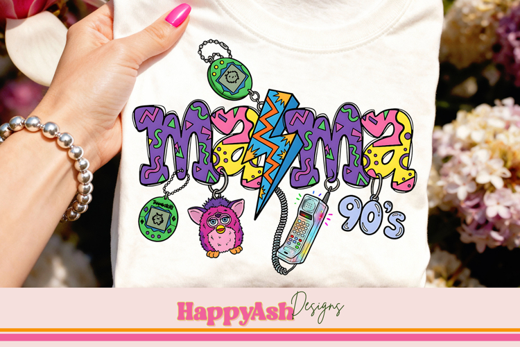Retro 90s Mama Charm PNG