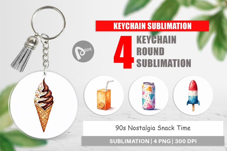 90s Nostalgia Snack Time Keychain