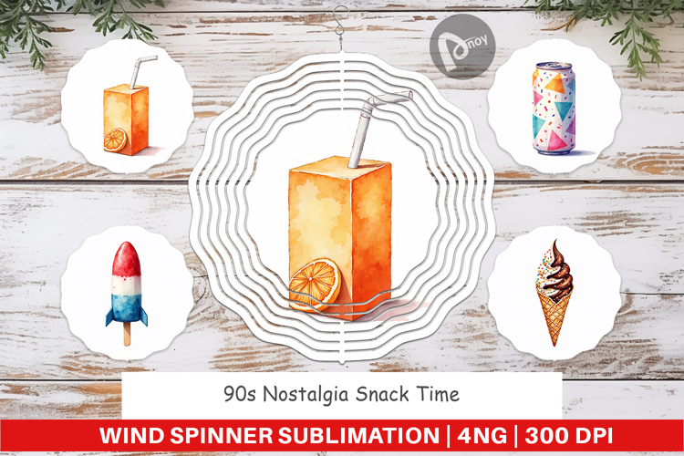 90s Nostalgia Snack Time Wind Spinner