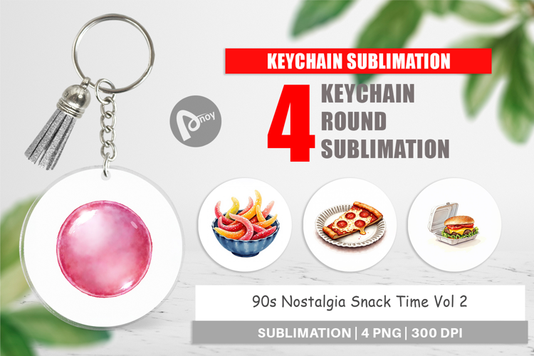 90s Nostalgia Snack Time Keychain