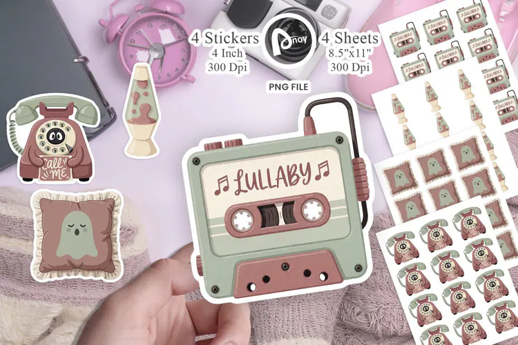 90s Slumber Party Mascots Sticker