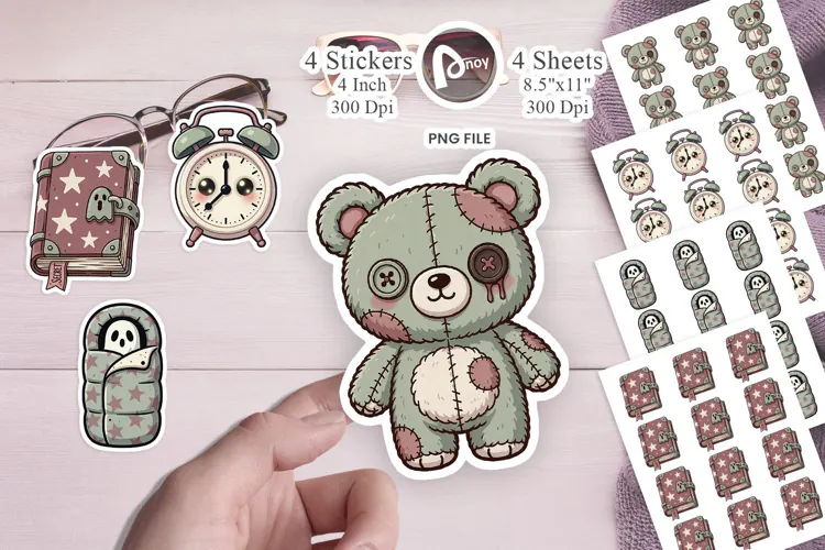 90s Slumber Party Mascots Sticker