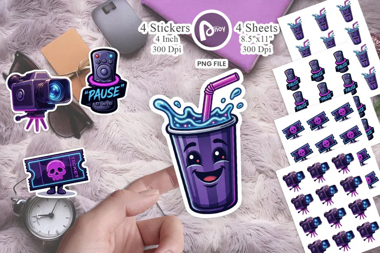 90s VHS Horror Store Mascots Sticker