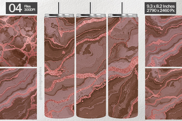 Brown Rose Glitter Tumbler Wrap| Tumbler Sublimation