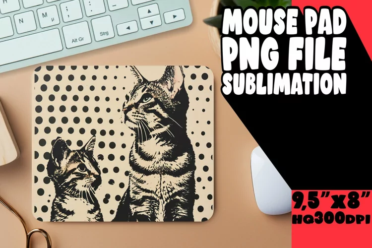 Charming Cat Design Mouse Pad