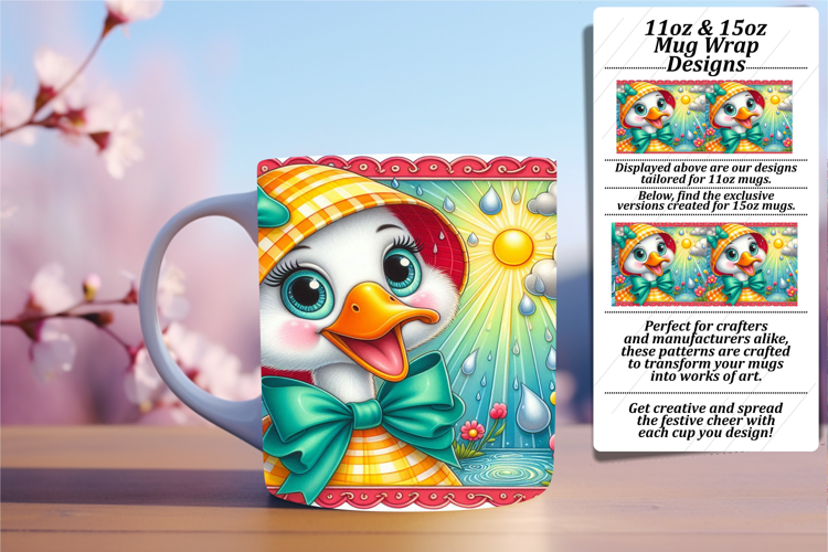 CUSTOM 11oz Mug Wrap PNG Artwork , Goose