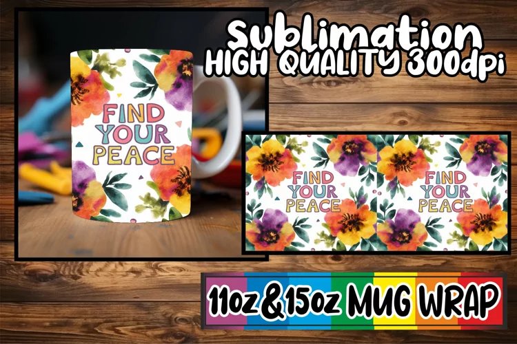 Wholesome vibes 11oz 15oz sublimation wrap, Flower Quote