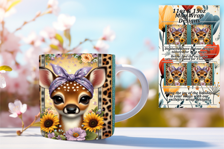 Warm 11oz Mug Wrap Png Artwork , Cute Animals