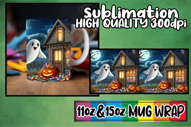 Radiant evenings 11oz 15oz sublimation wrap, Ghost