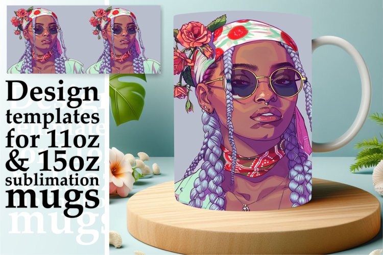 SunKissed Majesty: Watercolor Mug Design Melanin Edition