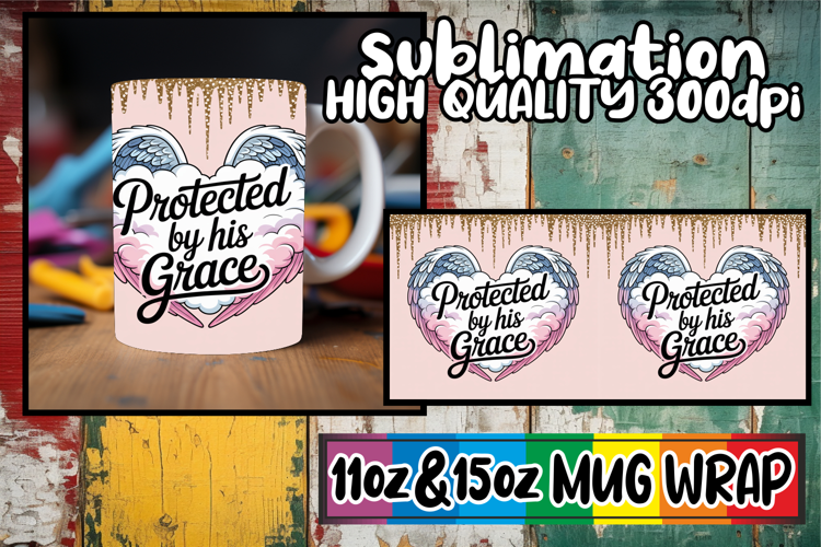 Joyful heart sublimation mug wrap, Christian