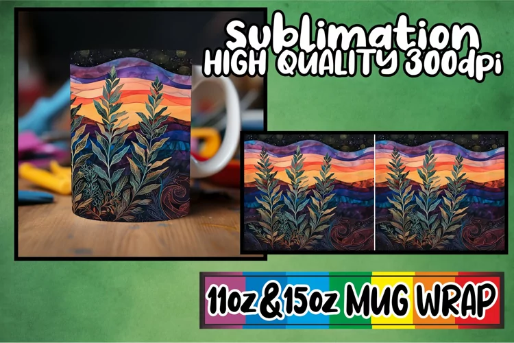 Vintage Floral Fantasy: Spring Mug Wrap Sublimation
