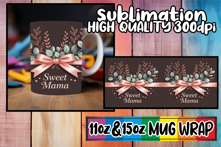 Radiant moments sublimation 11oz 15oz mug wrap, Mother's Day
