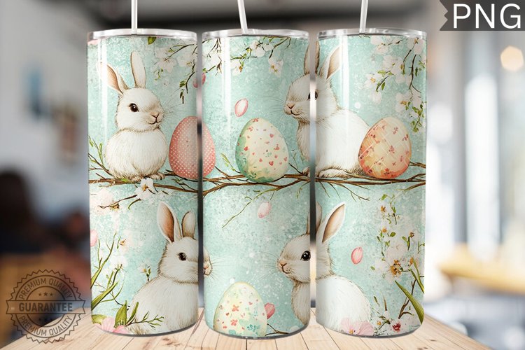 Spring Easter Tumbler Wrap - High Quality 300 Dpi example image 1