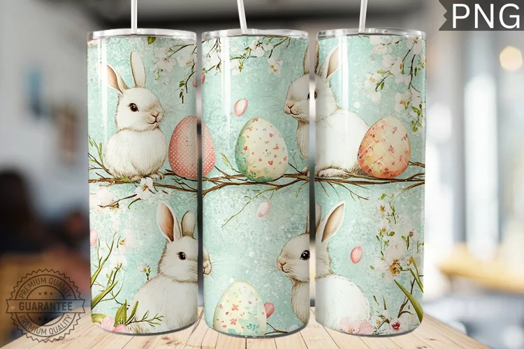 Spring Easter Tumbler Wrap - High Quality 300 Dpi