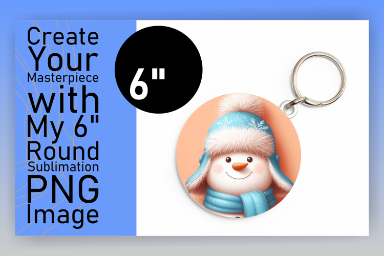 Charming Round Design for Sublimation , Snowman