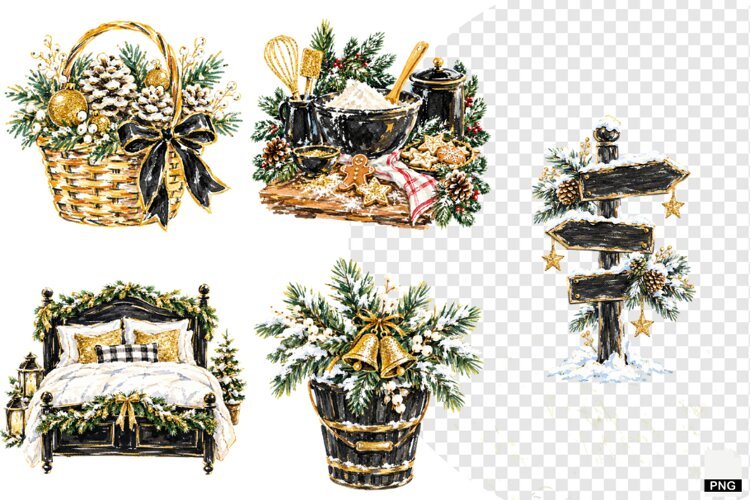 Christmas Farmhouse Clipart example image 1