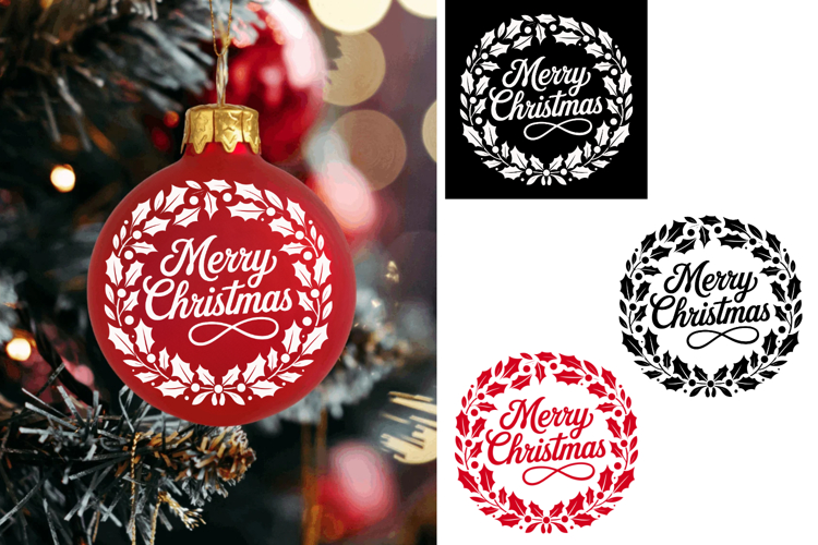 Merry Christmas Christmas Ornament Ball, Christmas Svg Png