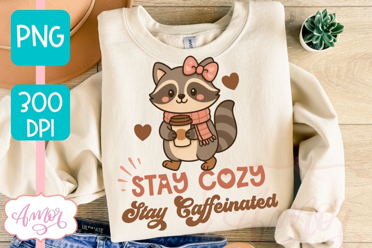 Stay Cozy Stay Caffeinated shirt design, Fall sublimation