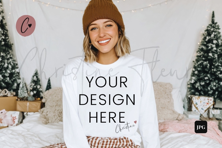 White Christmas Sweatshirt Mockup