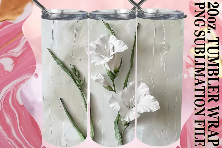 3D Flower Euphoria: Tumbler Wrap Sublimation