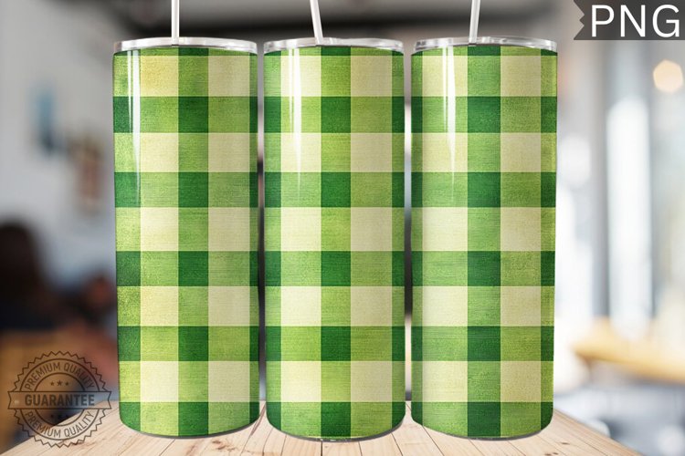 Green Plaid Tumbler Wrap - High Quality 300 Dpi example image 1