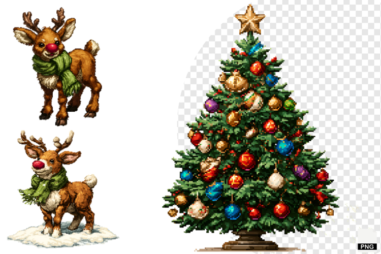 Pixel Art Christmas Clipart