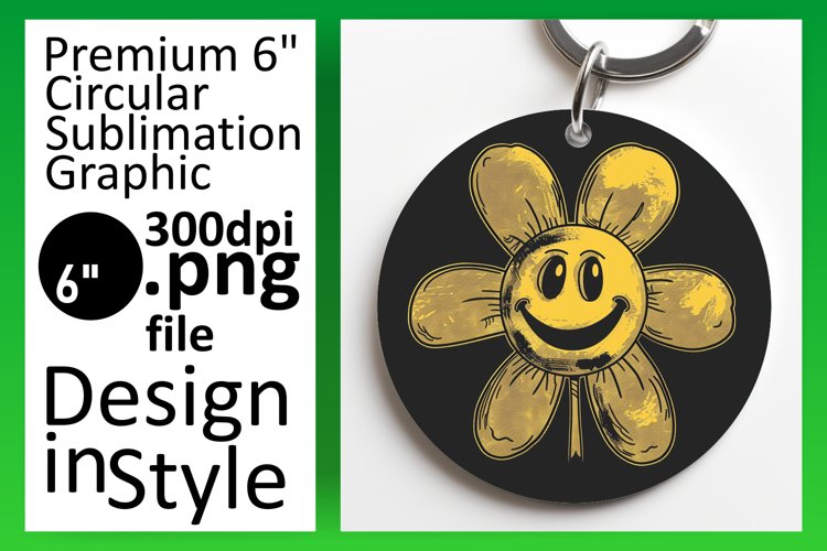 Vintage Floral Marvel: Retro Round Designs Sublimation PNG
