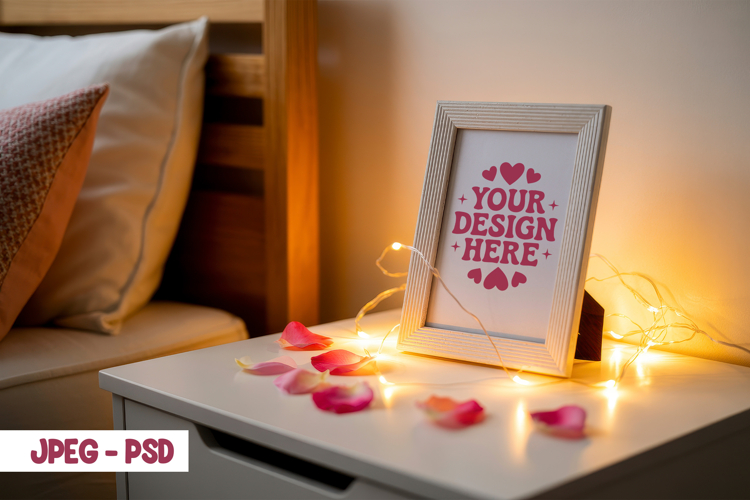 Valentine Bedroom Frame PSD JPEG Mockup