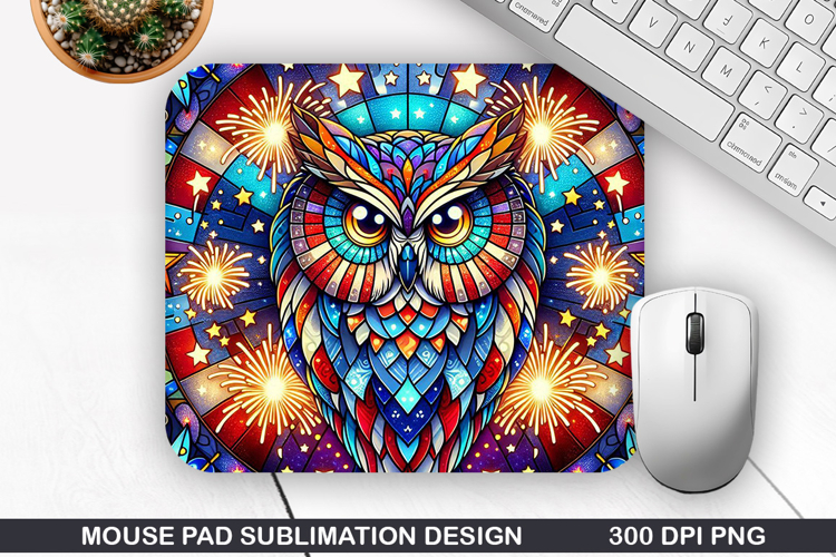 Owls Mouse Pad Sublimation, 4th Of July Mouse Pad PNG