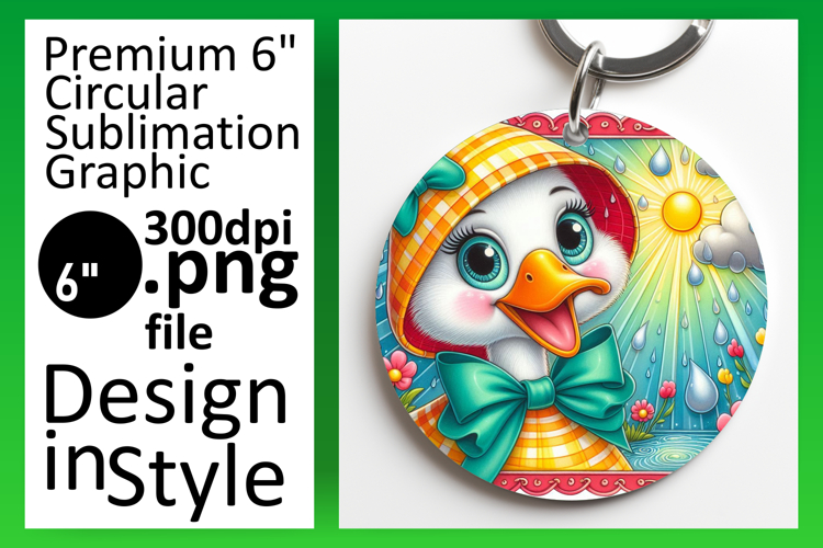 Elegant Keychain Round PNG Artwork , Goose