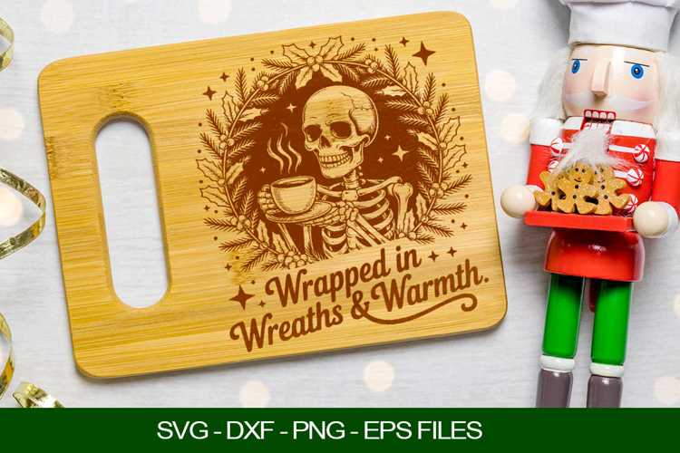 Wrapped in wreaths and Cutting Board SVG