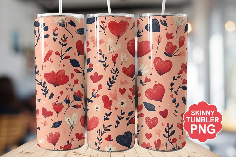 Valentine Pattern Seamless Tumbler | Valentine Tumbler Wrap