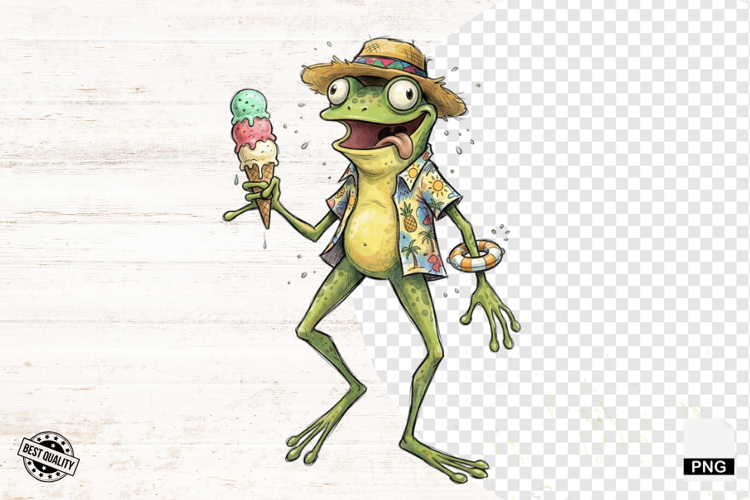 Whimsical Summer Frog Clipart