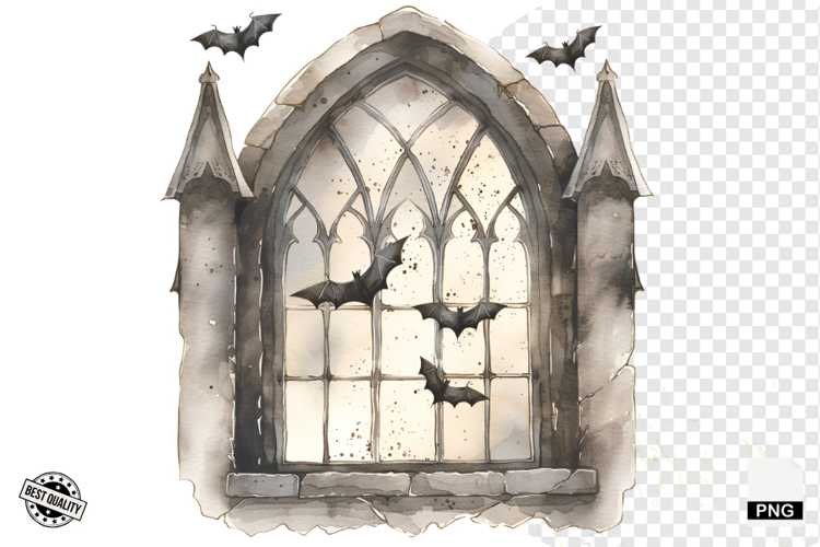 Watercolor Gothic Halloween Clipart