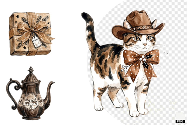 Christmas Festive Western Clipart