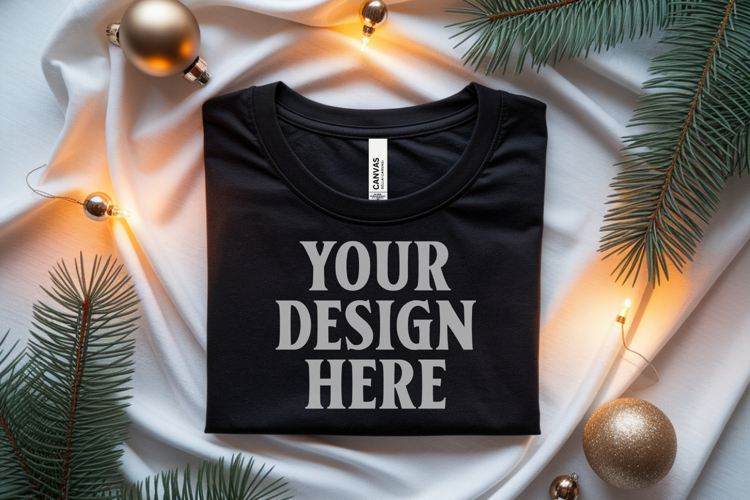 Black Tshirt Mockup Image 13