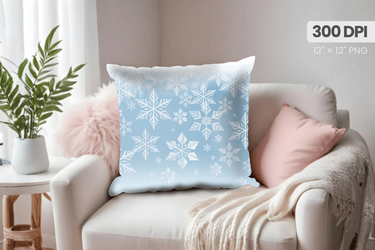 Winter Christmas Wonderland PNG Pillow, Winter Pillow Design