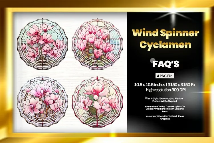 Cyclamen Wind Spinner Sublimation - 04 Variations