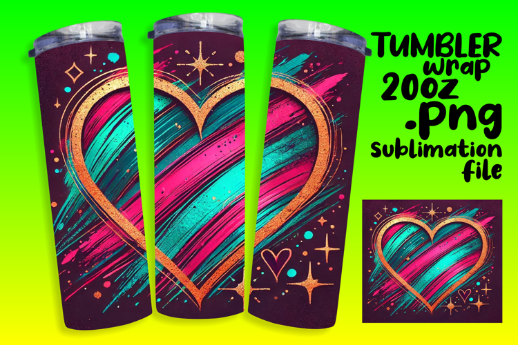 Sublimation-Ready 20oz Design , Heart example image 1