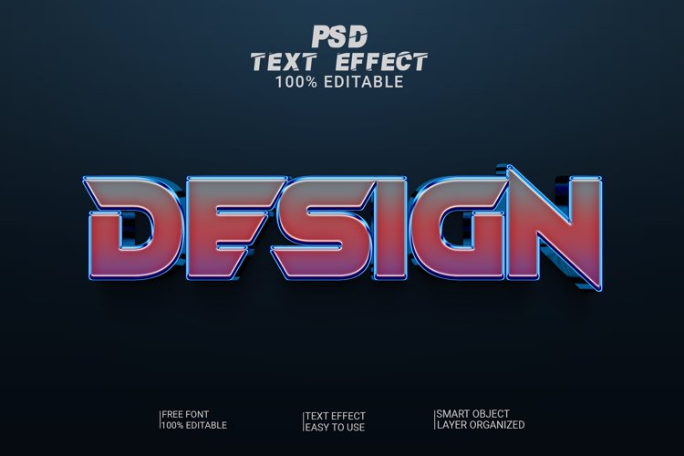 Design Editable text effect , 3d font Style