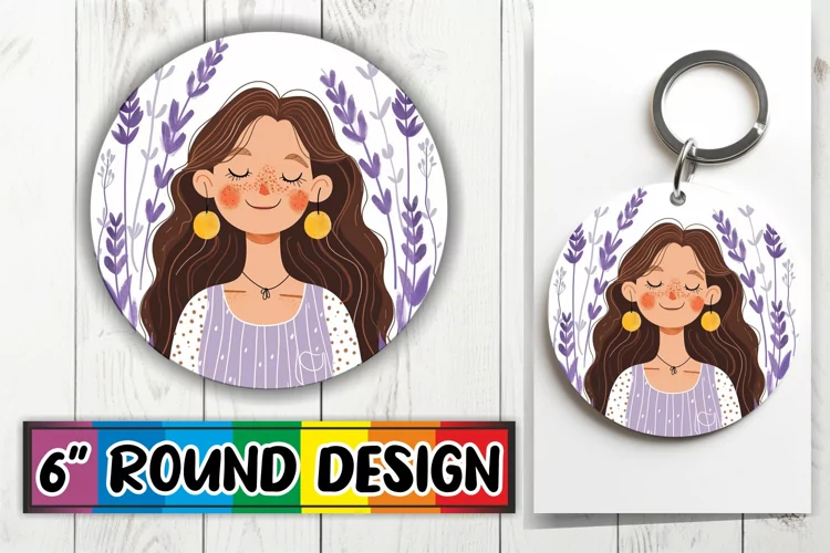 Lovely Watercolor Floral Round Design PNG