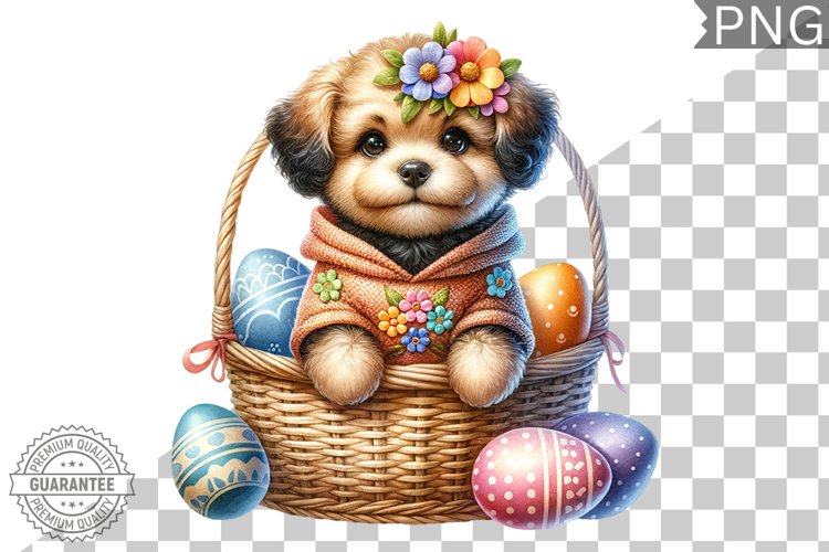 Easter Dog Sublimation - Easter Clipart PNG Design example image 1
