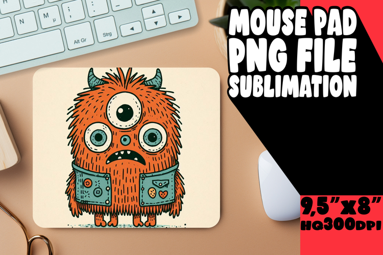 Radiant Desk Mat Sublimation, Monster