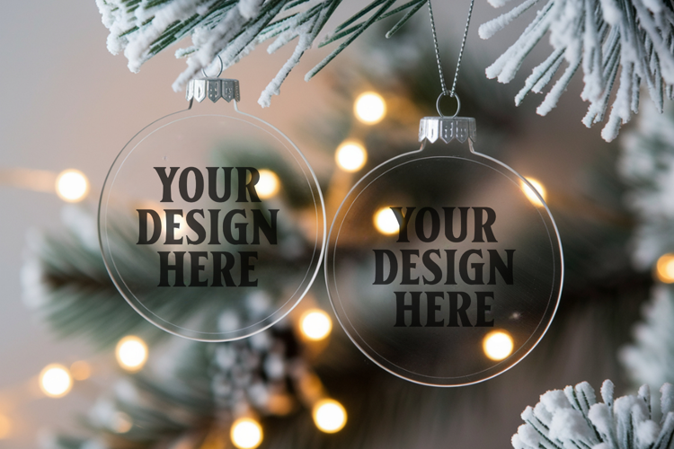 Acrylic Christmas Ornament Mockup , christmas ornament mocku