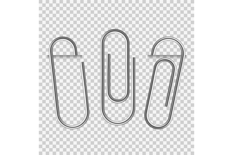 Paperclip on paper. Silver notepapers fix clip appliance and example image 1