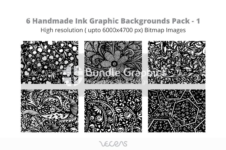 Handmade Ink Graphic Bitmap Images Pack -1 example image 1