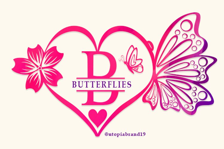 Butterflies Monogram example image 1