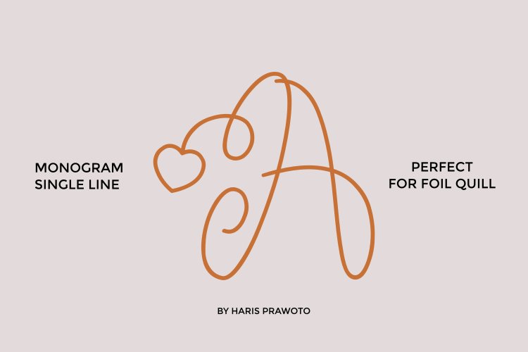 Luvline - Monogram Single Line - Hair Line Font example image 1